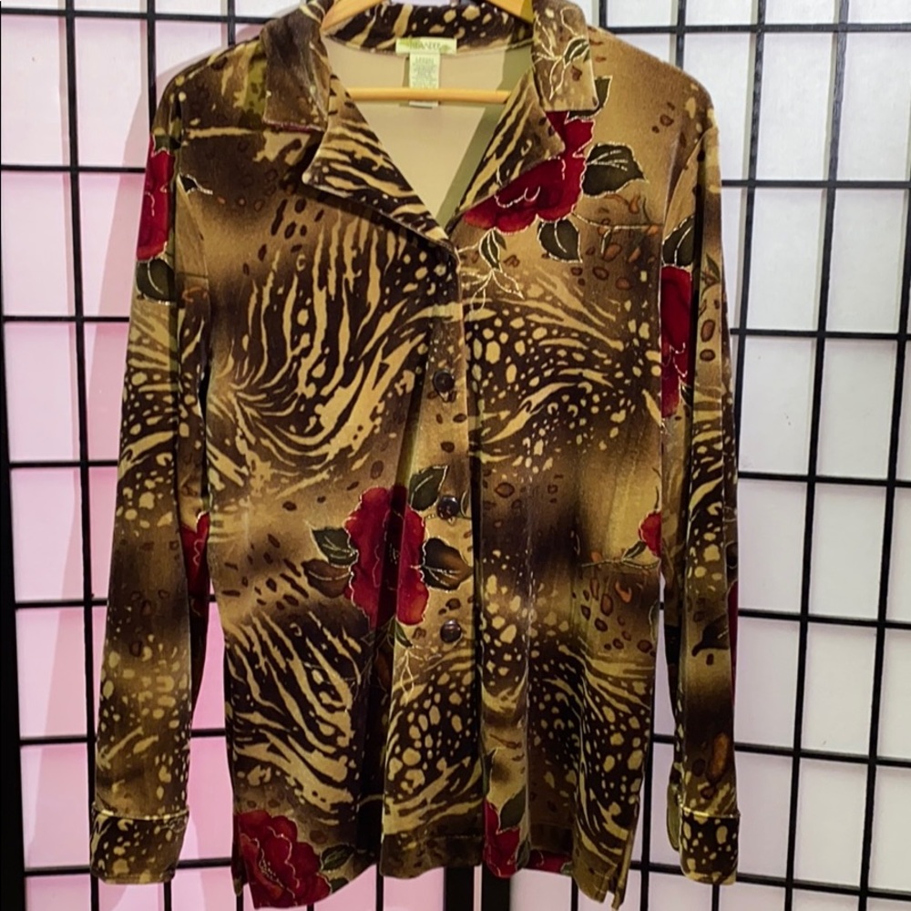 Islander Button Down Velour Feel Size L